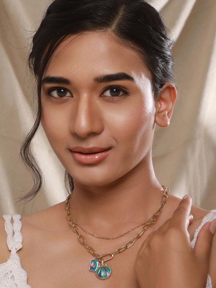 Jazz and Sizzle Gold Brass Statement Necklace-image-15