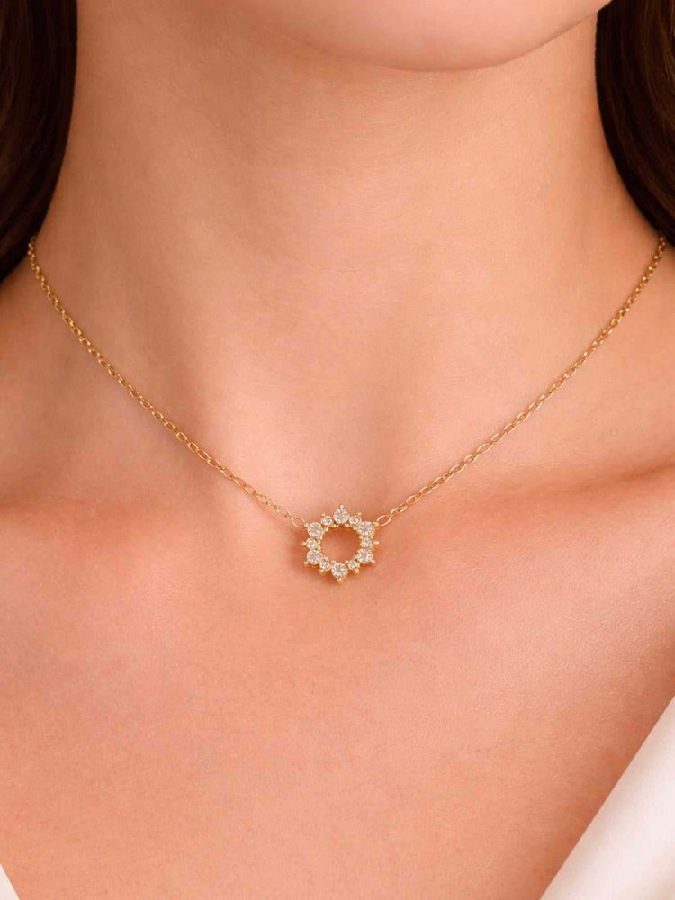 ZAISHA White Stainless Steel White Stones Necklace-image-10