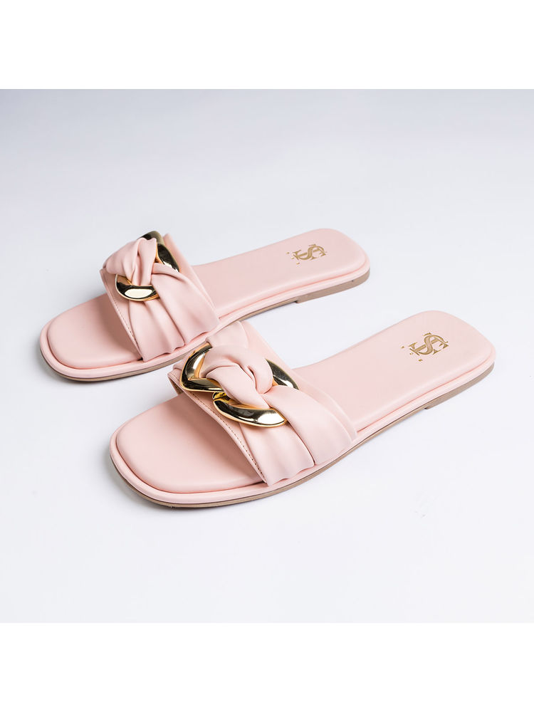Shoe that fits you Nora Solid Blue Sliders-image-13