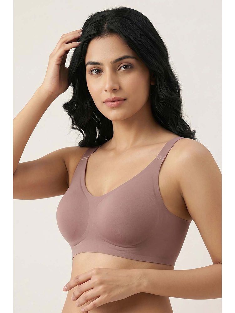 Zivame Padded Non Wired Full Coverage T-Shirt Bra - Mauve-picture-20