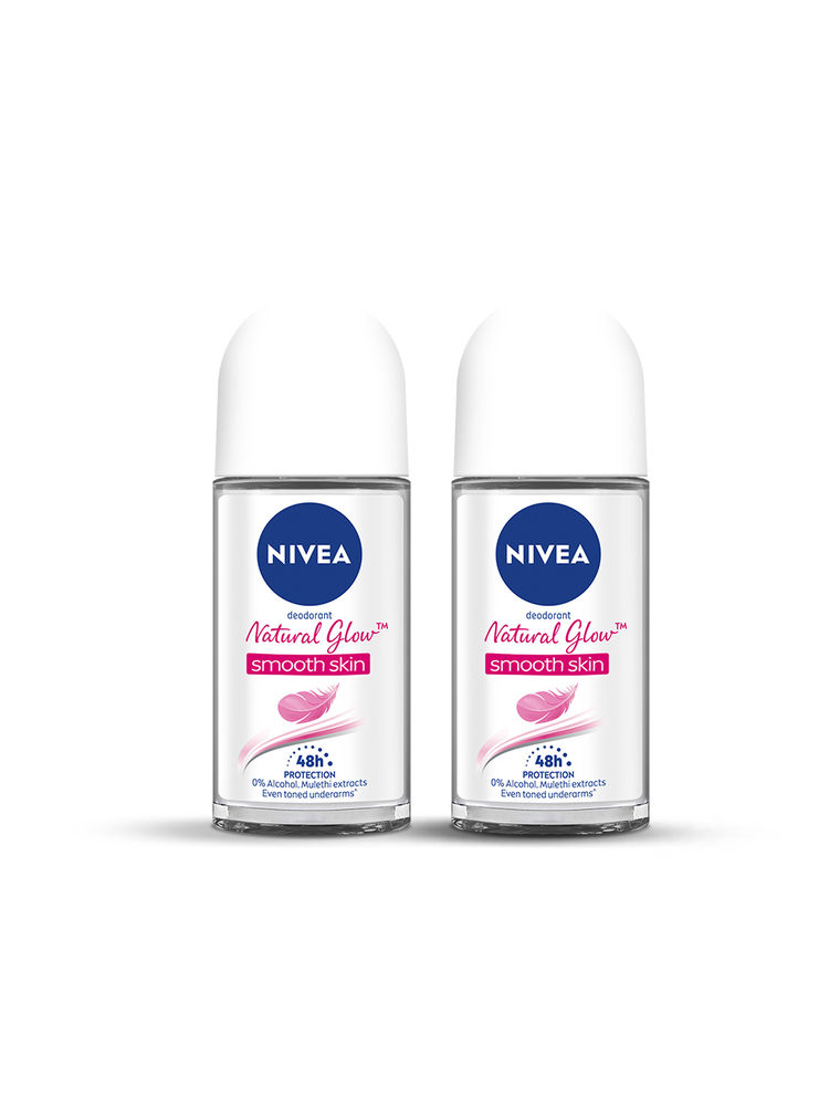 NIVEA Women Deodorant Roll On- Natural Glow Smooth Skin (Set Of 2)