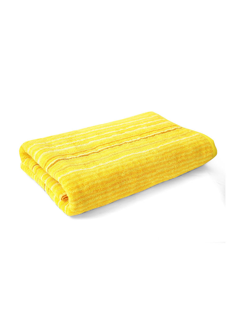 Layers Satrangi 500 Gsm Yellow Stripes Bath Towel (L)-image-14