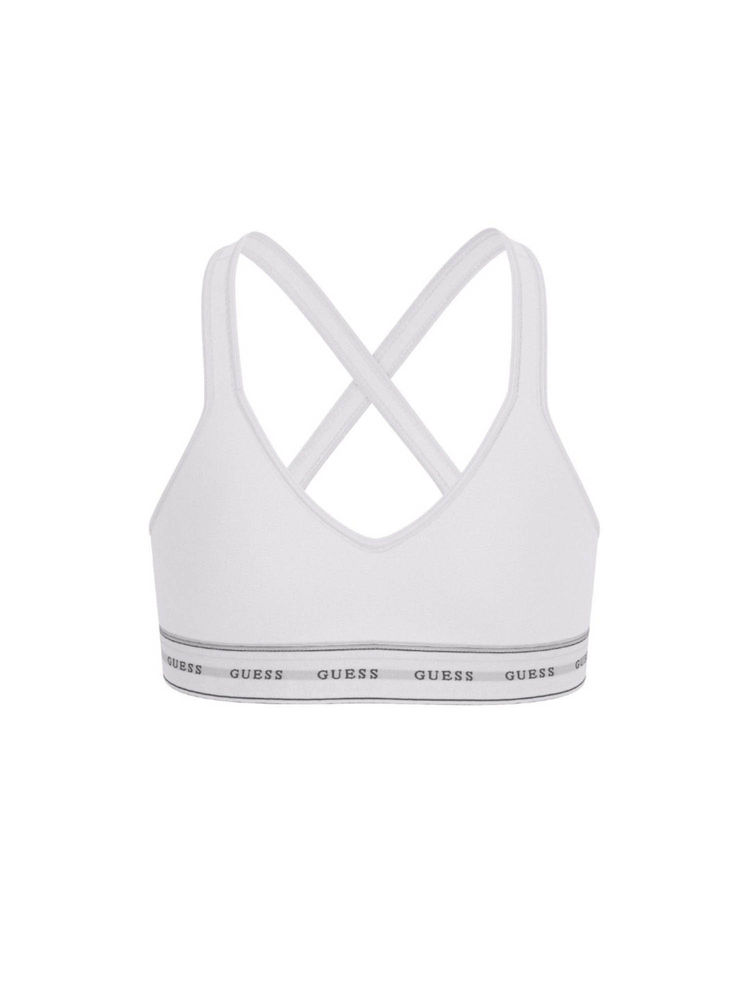guess fashion Guess Cotton Solid Padded White Triangle Bra-picture-13