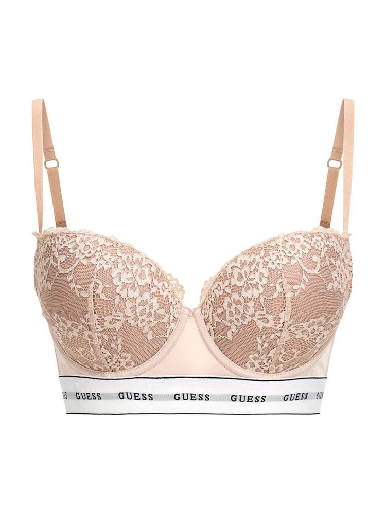 guess fashion Guess Polyamide Self Design Beige Balconette Bra-picture-24