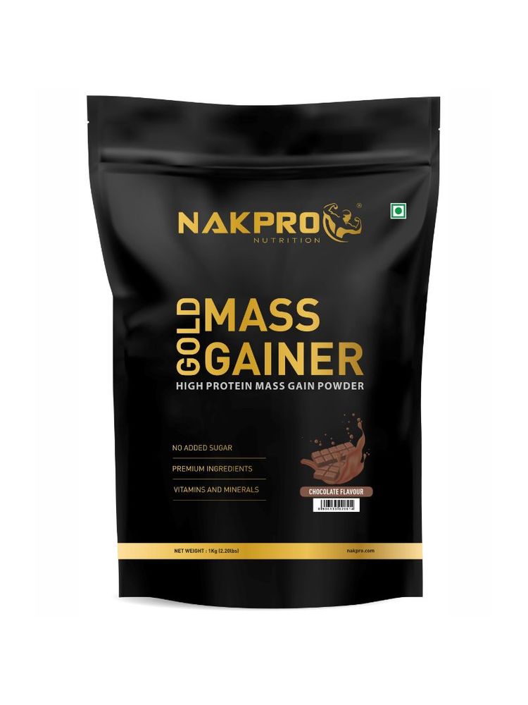 NAKPRO Mass Gainer, High Protein & High Calorie Protein Powder - Chocolate