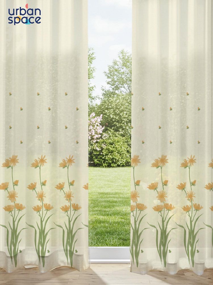 Urban Space 35-40% Light Filtering Sheer Window Curtains - Raga (Pack of 2)-image-5
