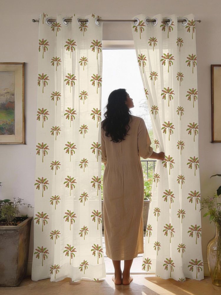 Urban Space 35-40% Light Filtering Sheer Window Curtains - Palm Coast (Pack of 2)-image-27
