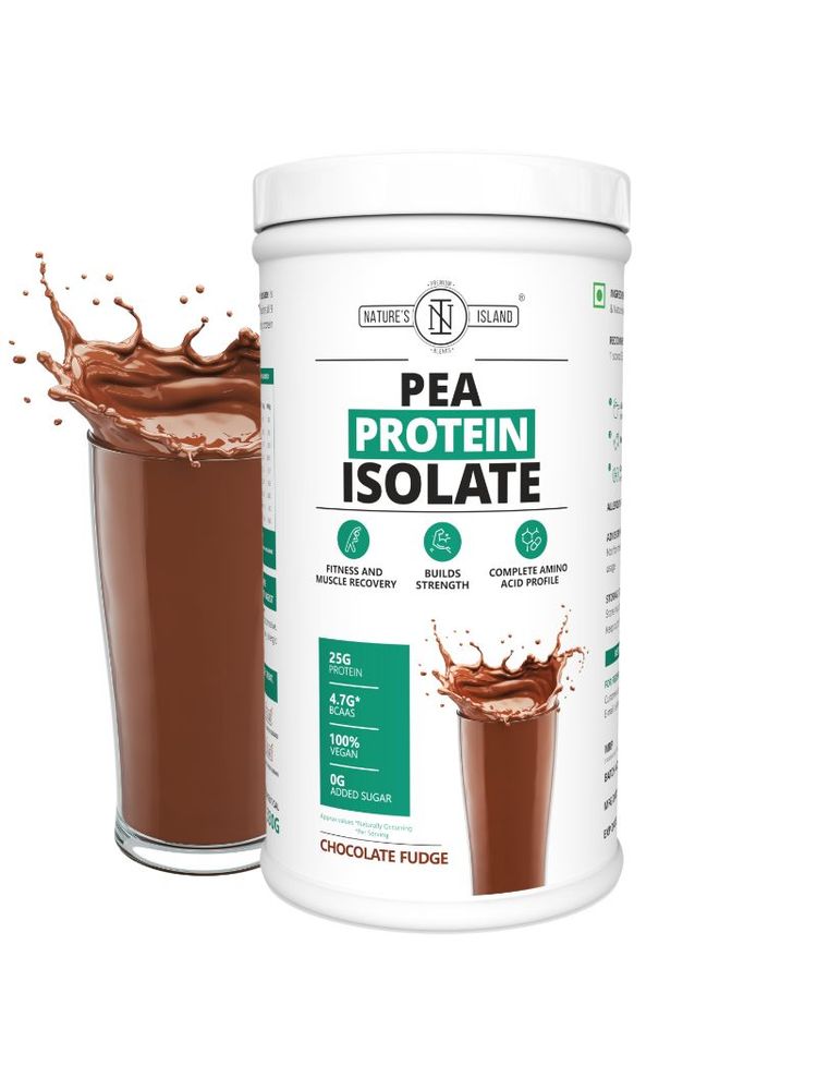 Nature's Island Pea Protein Isolate (23g Protein, 4.4g Bcaas, 100% Vegan, 0g Sugar)- Chocolate Fudge
