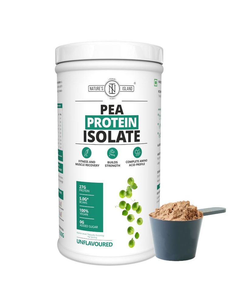 Nature's Island Pea Protein Isolate (27g Protein, 5g Bcaas, 100% Vegan, 0g Sugar)- Unflavoured