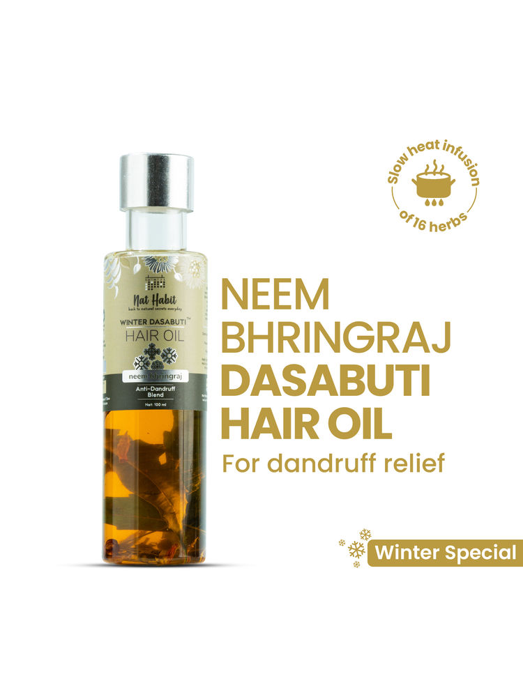 Nat Habit Neem Bhringraj Anti-Dandruff Winter Dasabuti Hair Oil-picture-34