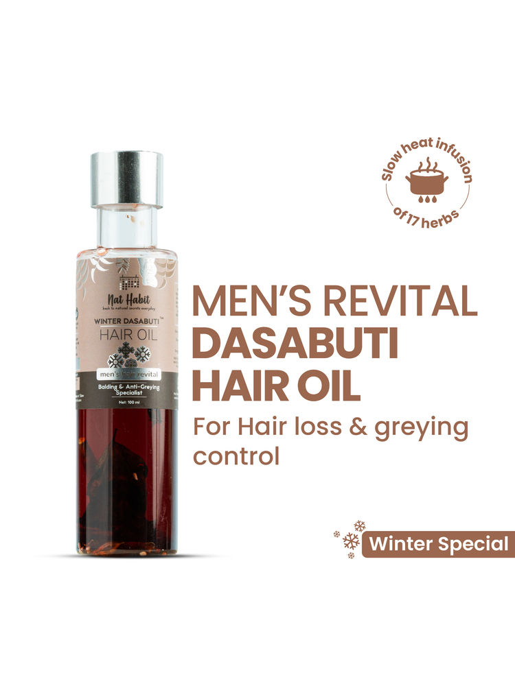 Nat Habit Men's Hair Revital Balding & Anti-Greying Specialist Winter Dasabuti Hair Oil-image-6