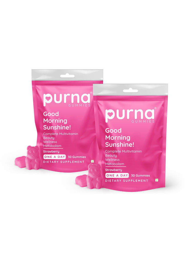 Purna Gummies Good Morning Sunshine Multivitamins Strawberry Flavour - Pack Of 2