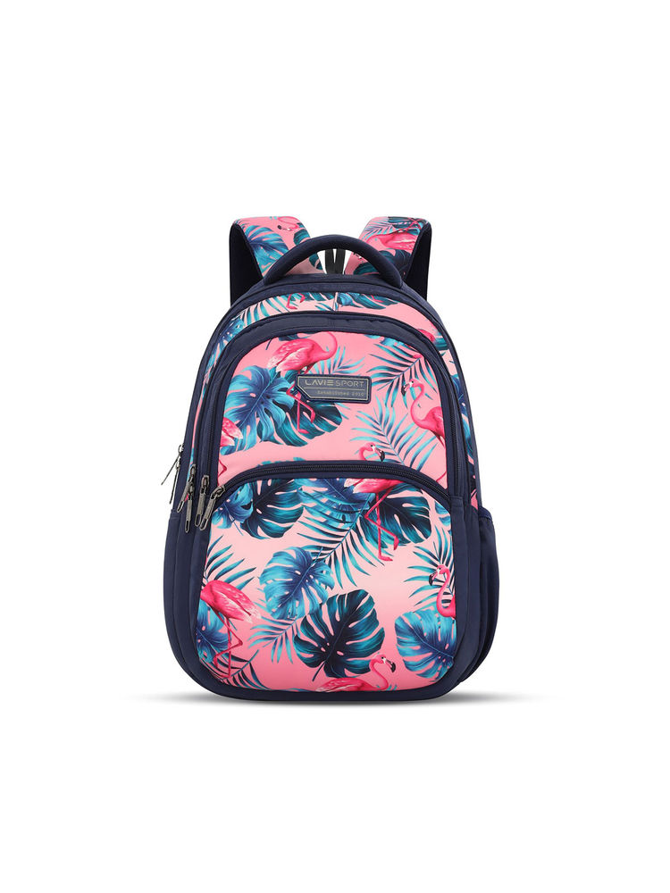 Lavie Sport Unisex Flamingos School Casual Backpack (Navy Blue) (M)-image-18
