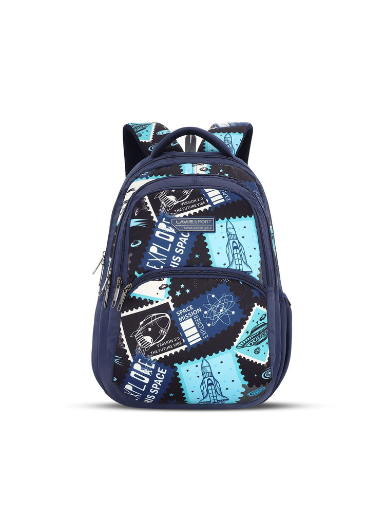 Lavie Sport Unisex Spaceship School Casual Backpack (Navy Blue) (M)-picture-22