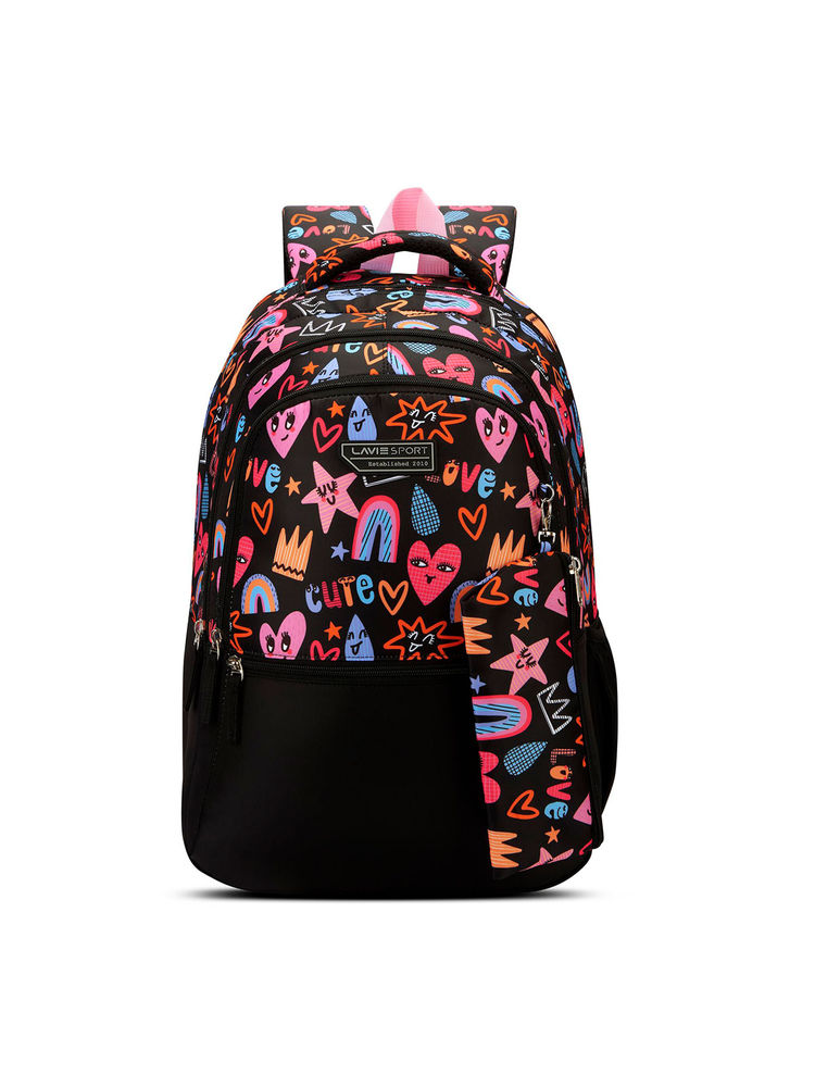 Lavie Sport 36L Pop heart Backpack 19 inches Laptop Compatible Pencil Pouch |+/(Black) (Set of 2)-picture-19