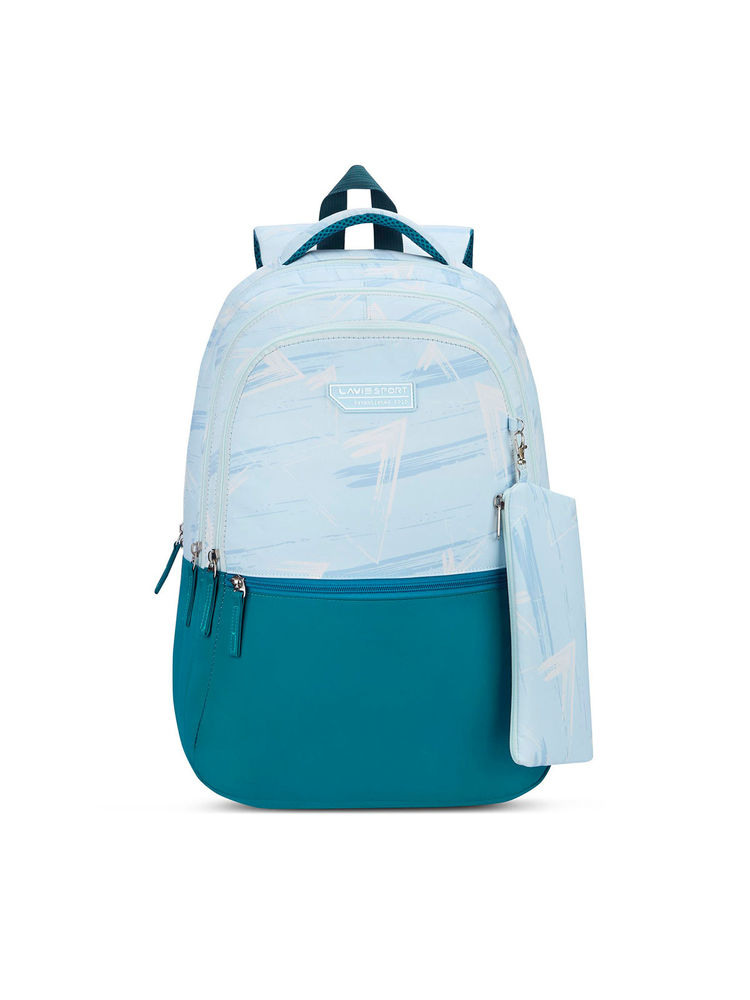 Lavie Sport 36L Brushstrokes Backpack 19 inches Compatible Pencil Pouch (Blue) (Set of 2)-picture-19