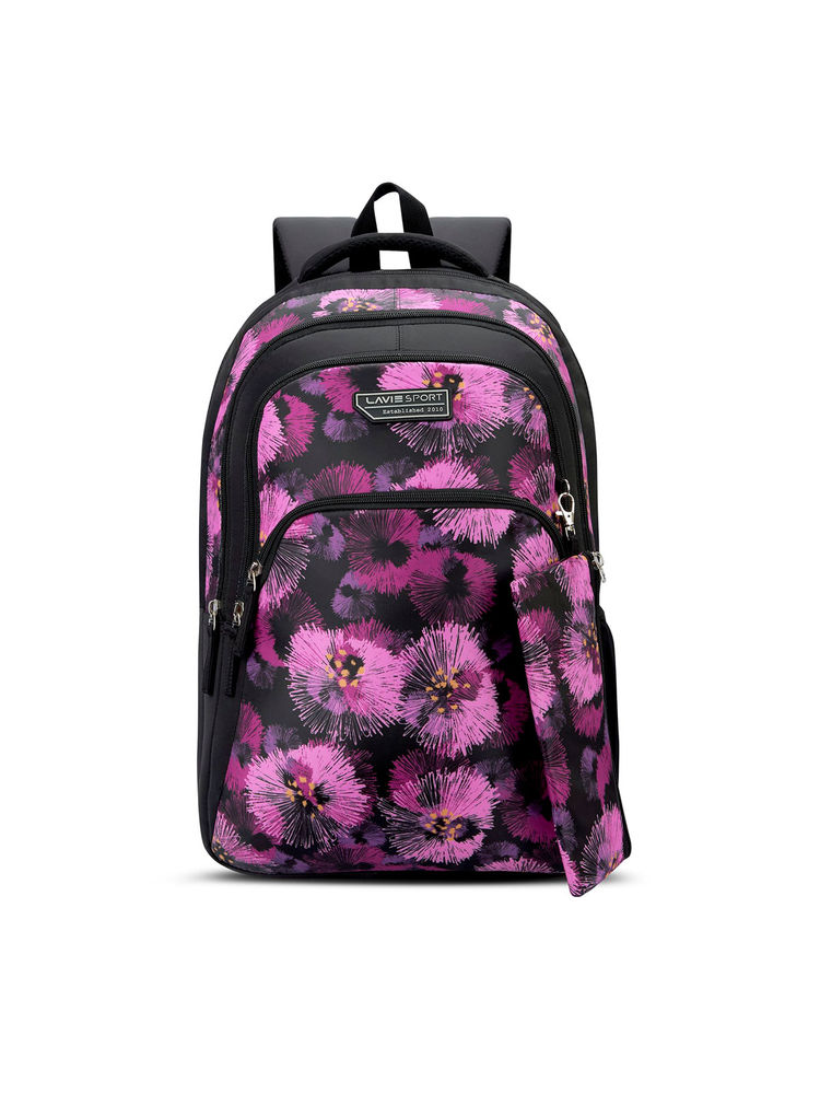 Lavie Sport 36L Viola Backpack 19 Inches Laptop Compatible Rain Cover (Black) (Large)-image-41