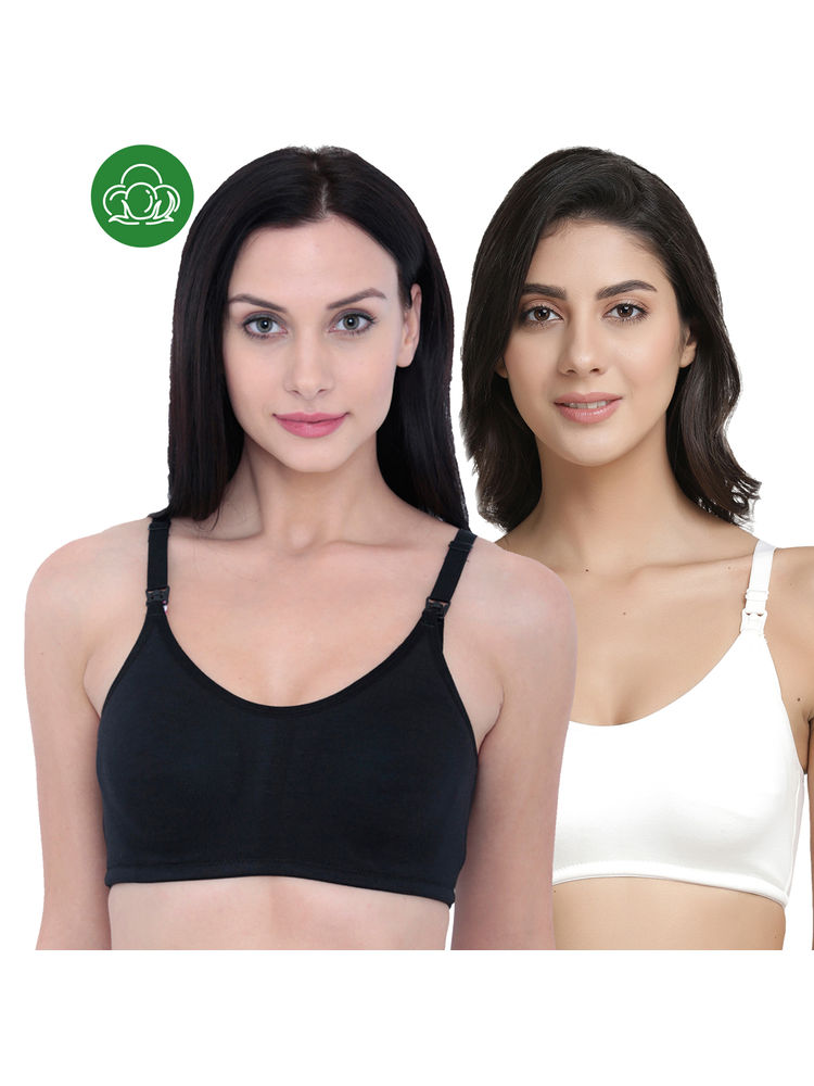 Inner Sense Organic Antimicrobial Soft Nursing Bra Combo of 2 - Multi-Color-image-13