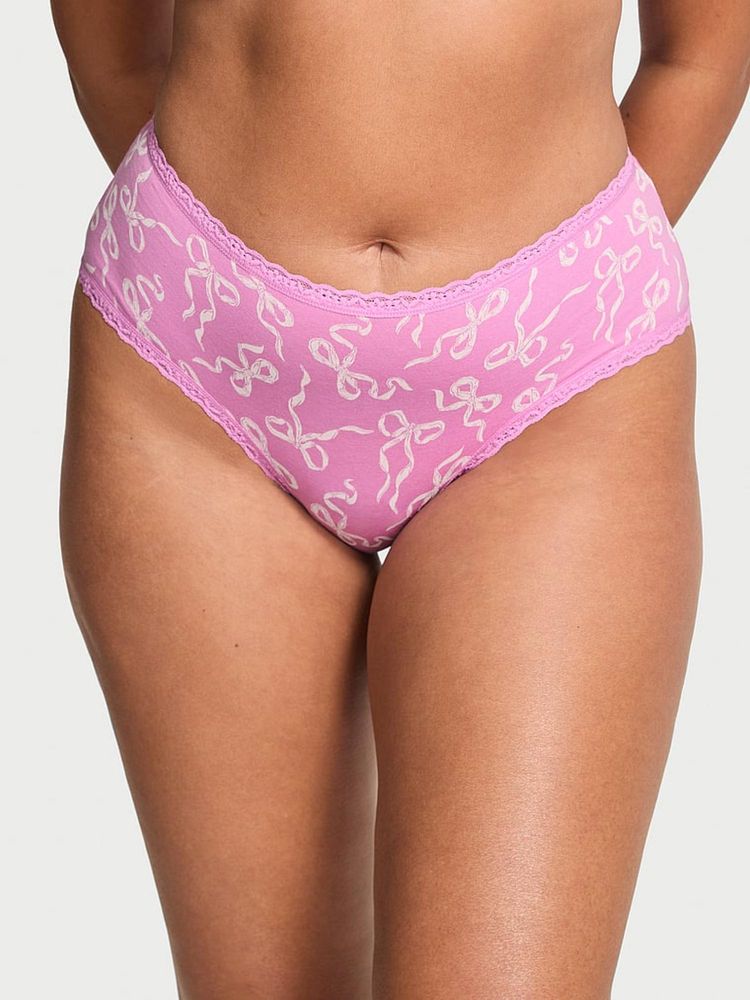 victoria's secret intimates Victoria's Secret Pink Lace Trim Cotton Lace Waist Cheeky Panty-picture-19