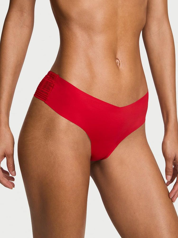 victoria's secret intimates Victoria's Secret Red No Show Plaid Mesh Thong Panty-picture-14