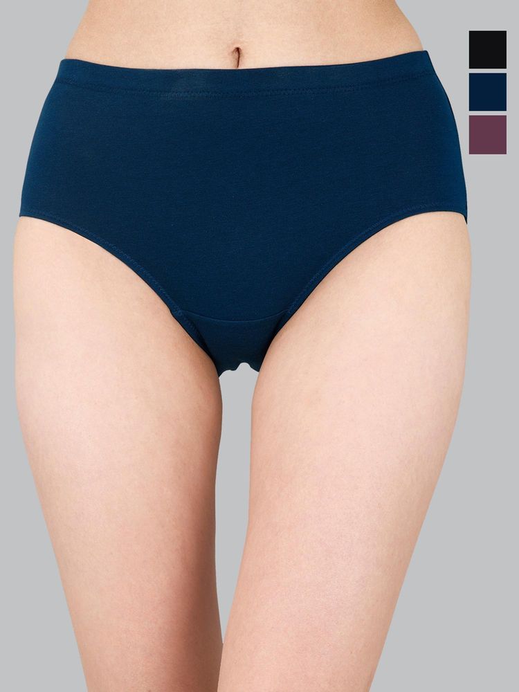SOIE Womens High Waist Full Coverage Solid Cotton Briefs (Pack Of 3)-picture-22