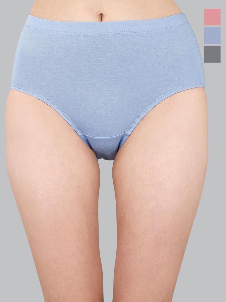 SOIE Womens High Waist Full Coverage Solid Cotton Briefs (Pack Of 3)-picture-17