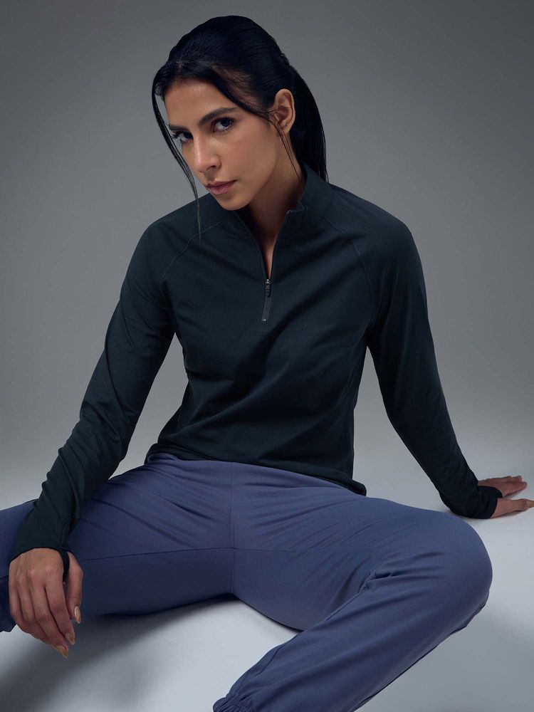 Technosport Navy Blue Solid Slim T-Shirt-picture-13