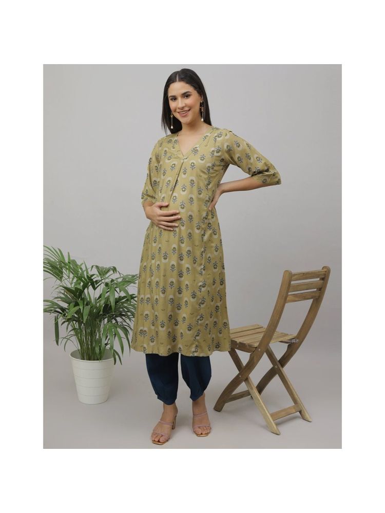 The Mom Store Garden Party Maternity and Nursing Kurta with Pant (Set of 2)-picture-10