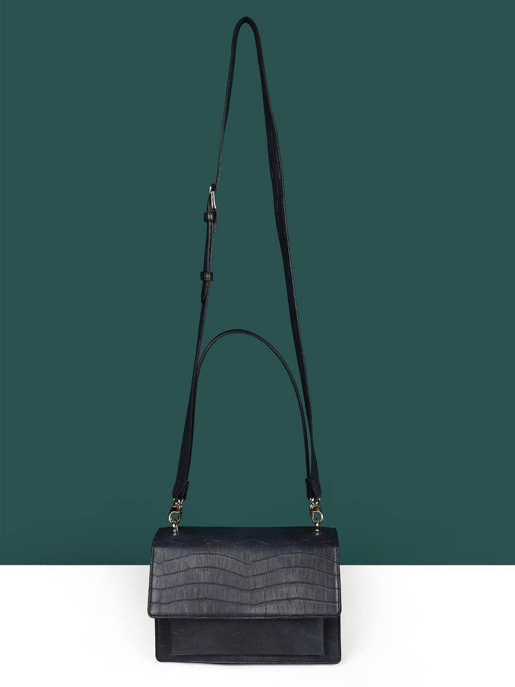 The House Of Ganges Gigi Vegan Leather Sling Bag - Black (M)-picture-25