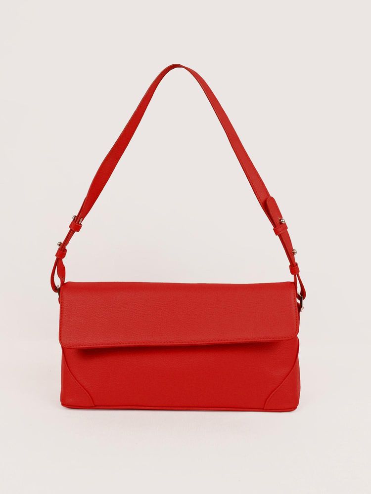 The House Of Ganges Vegan Leather Croco Handbag- Dark Red (M)-picture-11