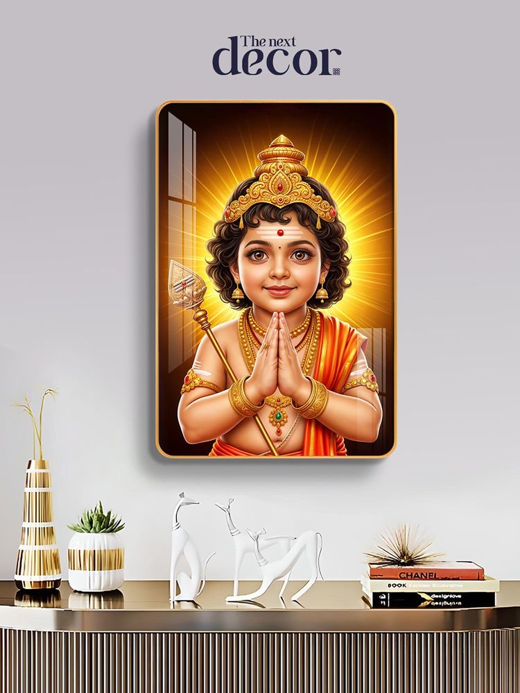 The Next Decor Little Lord Muruga Wood Glass Finish Wall Art-picture-19