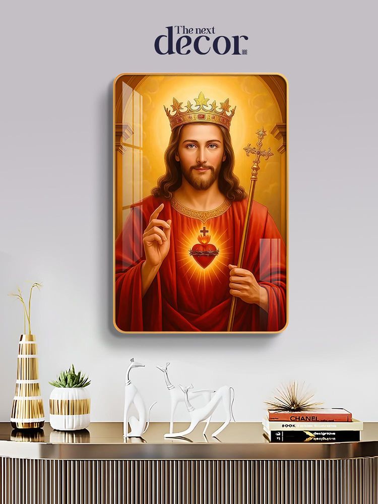The Next Decor Heart of Grace Wood Glass Finish Wall Art-image-2