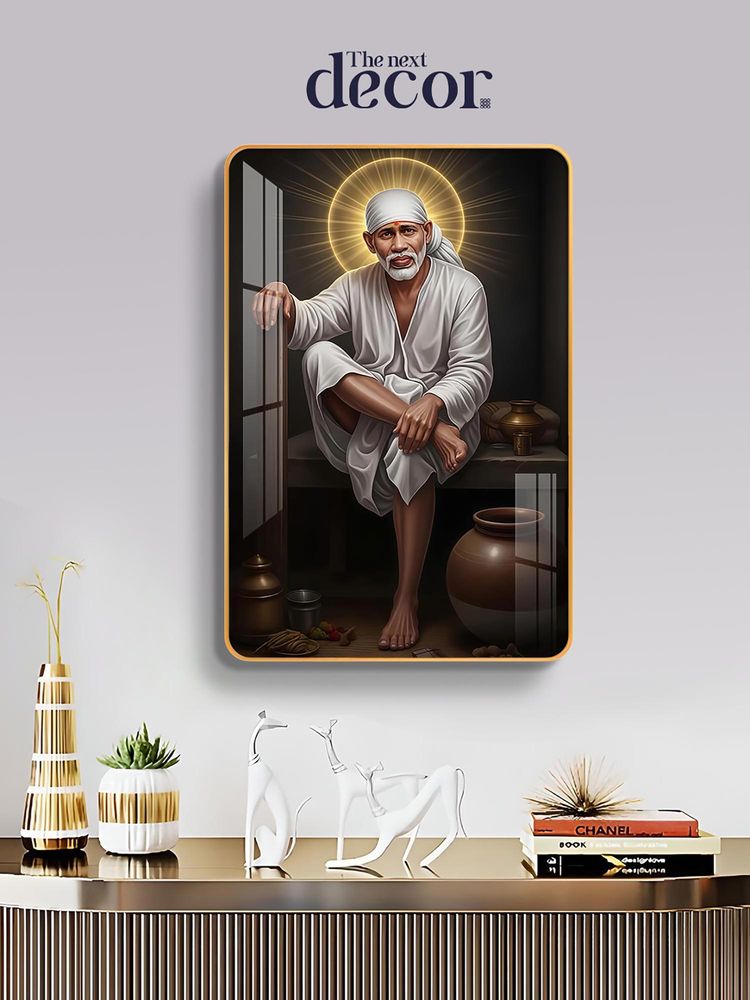 The Next Decor Lord Sai baba Wood Glass Finish Wall Art-picture-16