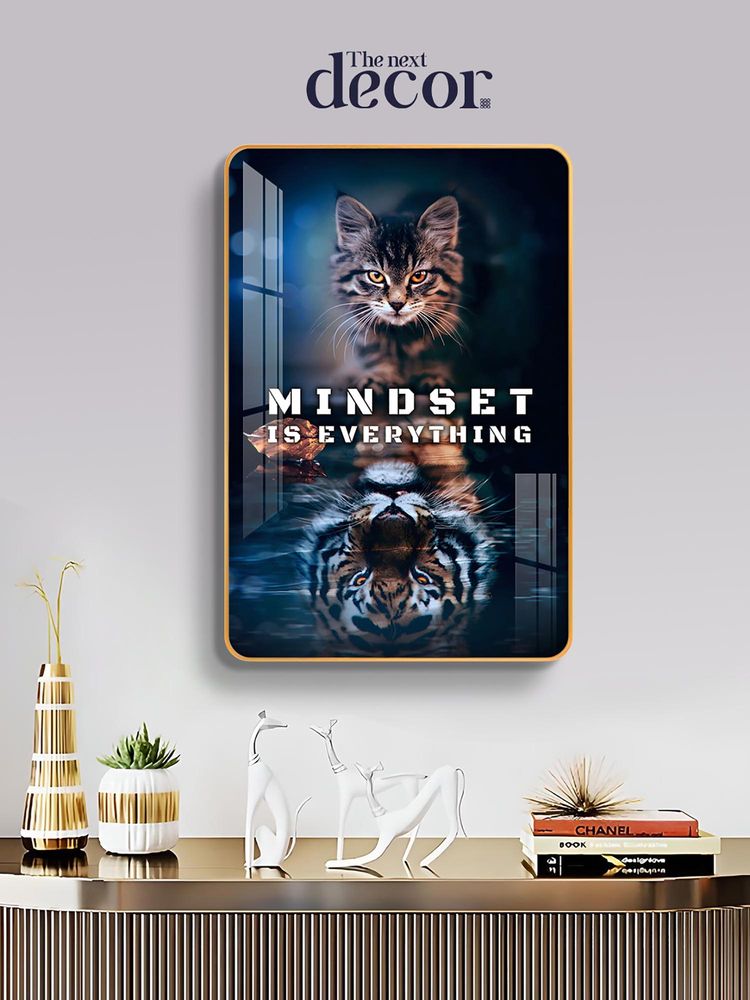 The Next Decor Mindset Is Everything Motivational Quote Wood Glass Finish Wall Art-picture-16