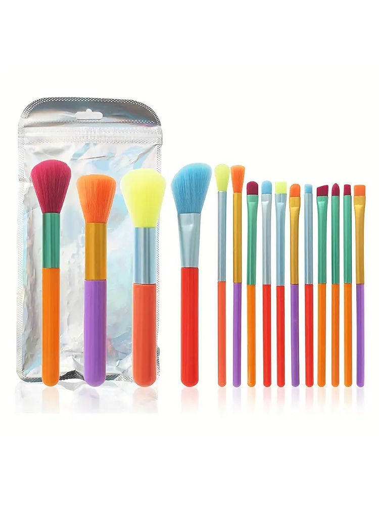 Kazarmaa Colourful Premium Makeup Brush - Set Of 15-image-8