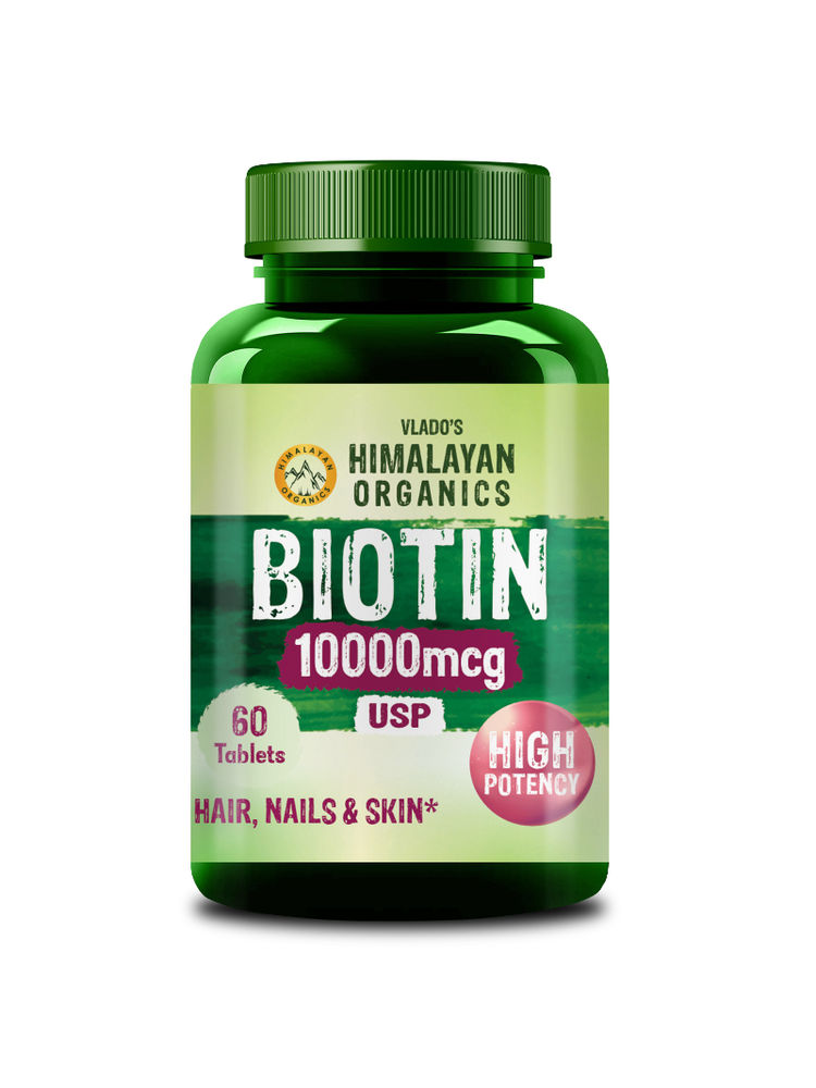 Vlado's Himalayan Organics Biotin 10000mcg High Potency For Healthy Hair And Skin Tablets-picture-22