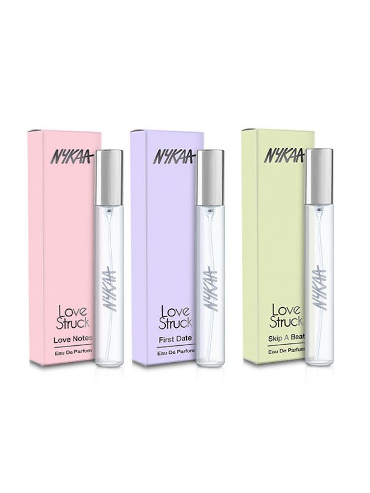 Nykaa Love Struck Travel Size Mini Perfume Combo For Women - Skip A Beat + Love Notes + First Date