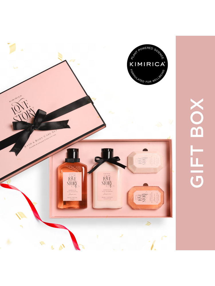 Kimirica Love Story Luxury Bath & Body Care Gift Box, Hamper for All Special Occasions, 100% Vegan