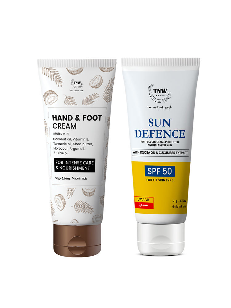 TNW The Natural Wash Hand & Foot Cream + SPF 50 Sunscreen Combo