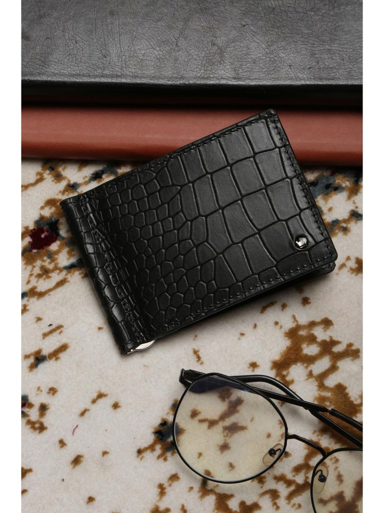 Louis Philippe Men Black Textured Genuine Leather Wallet-picture-38