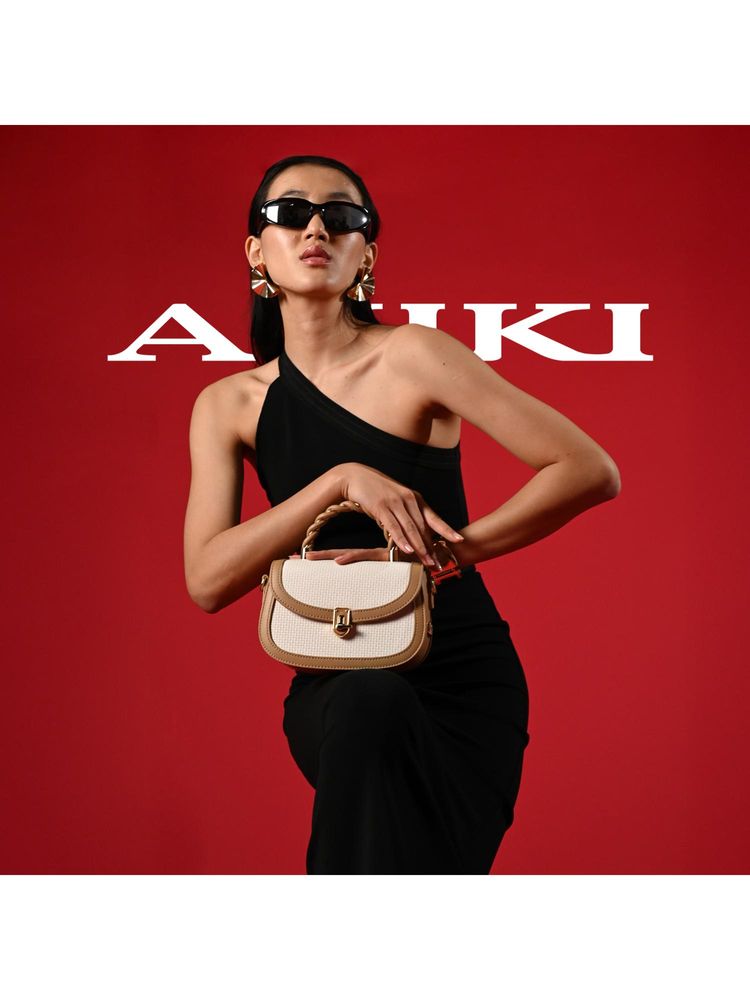 Akiki London Trinity Flap Satchel Bag With Detachable Strap - Beige (S)-picture-12
