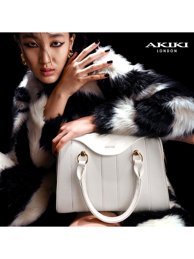 Akiki London Elizabeth Satchel Bag With Detachable Strap - White (M)-picture-11