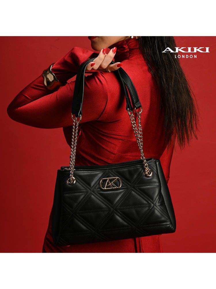 Akiki London Piccadilly 3C Satchel Bag - Black (S)-picture-14
