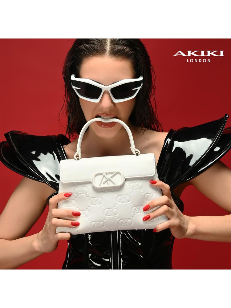 Akiki London Strand 2C Satchel Bag With Detachable Strap - White (S)-picture-11