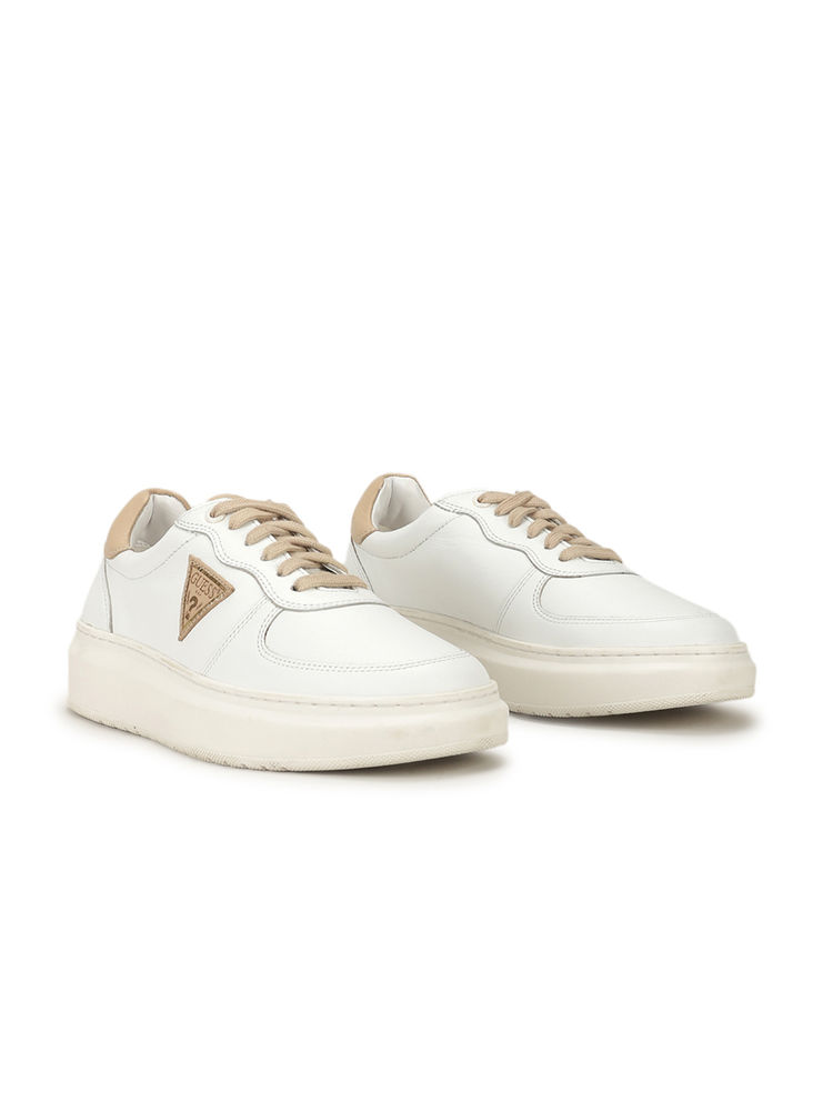 Guess Women White Colorblocked Lace-Up Sneakers-image-1
