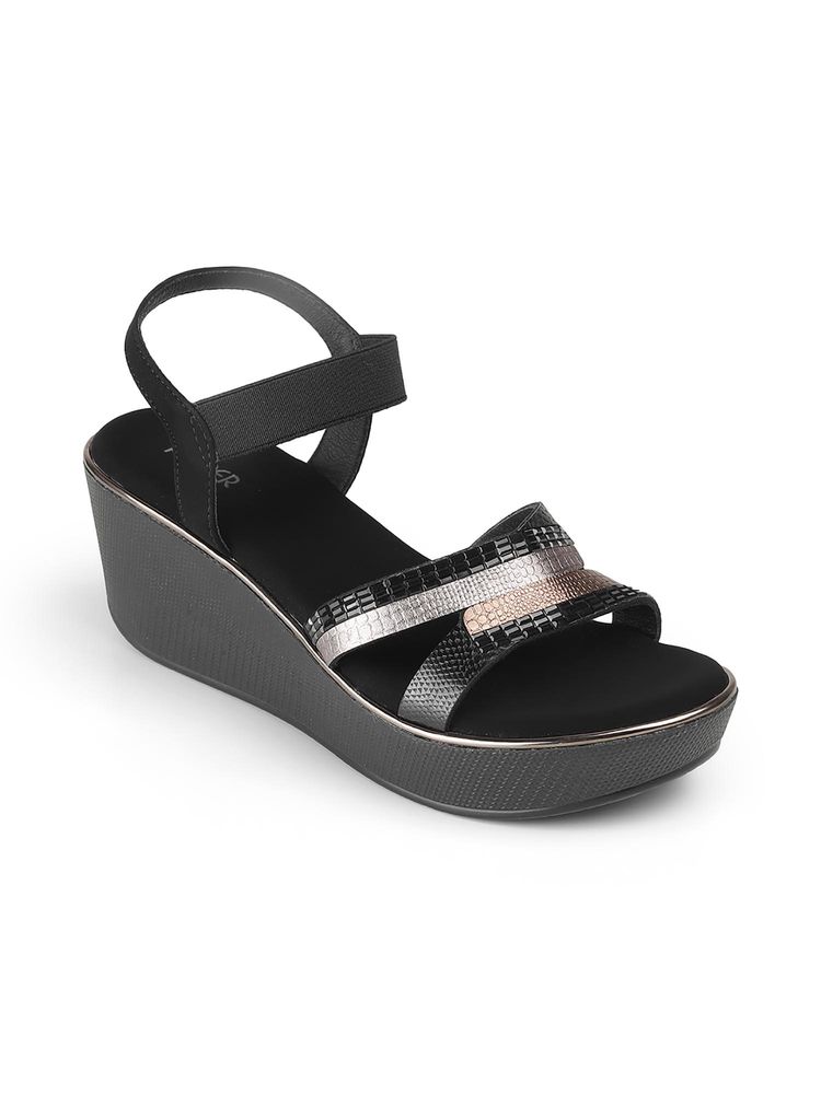 PEPPER Women Black Wedges Heels-picture-25