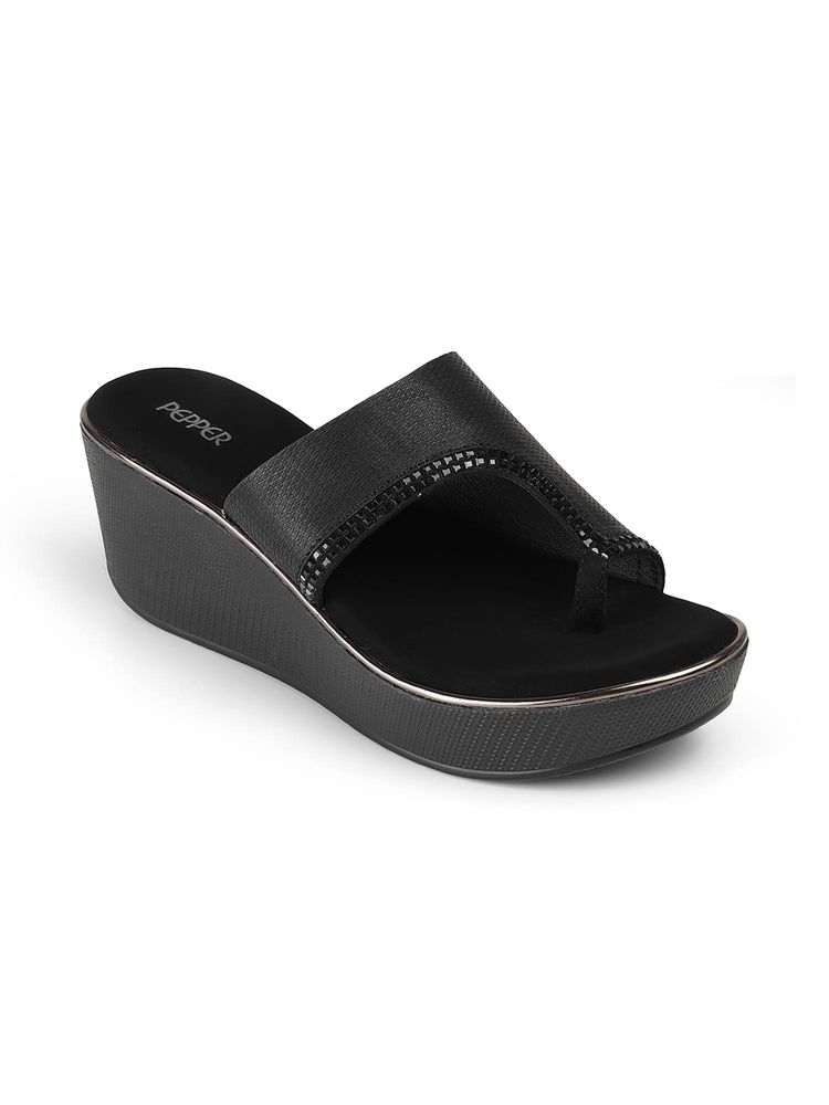 PEPPER Women Black Wedges Heels-picture-33