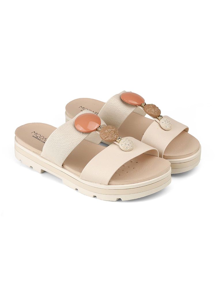MODARE Women Beige Sandals-image-15