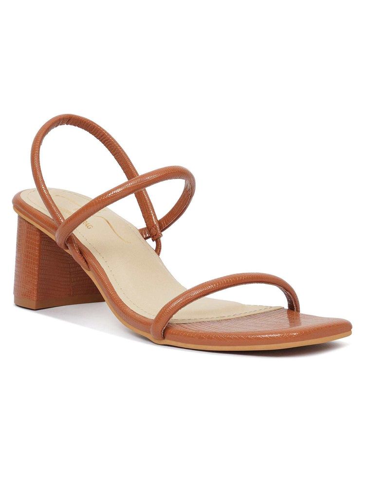 London Rag Women Brown Croco Block Heels-image-27