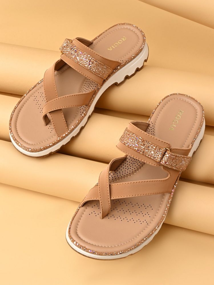 ROCIA By Regal Beige Women Stylish Comfort Sandals-image-45